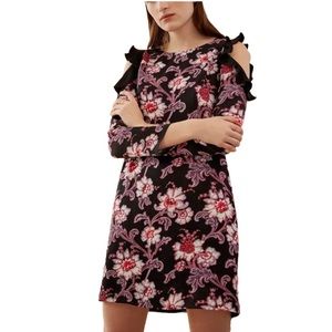 Club Monaco Teodora floral ruffle cold shoulder dress size 6